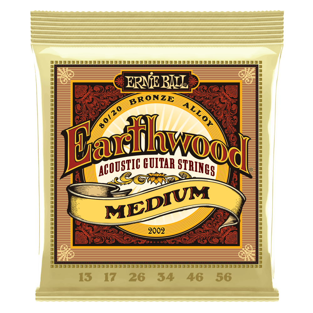 Ernie Ball Earthwood Medium 80-20 Bronze Acoustic Guitar String, 13-56 Gauge