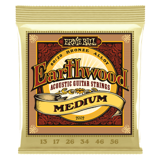 Ernie Ball Earthwood Medium 80-20 Bronze Acoustic Guitar String, 13-56 Gauge