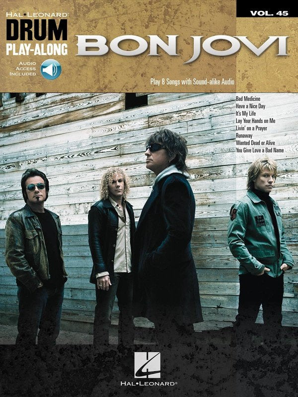 Bon Jovi — Drum Play-Along Vol. 45, Book/Online Audio (Hal Leonard)