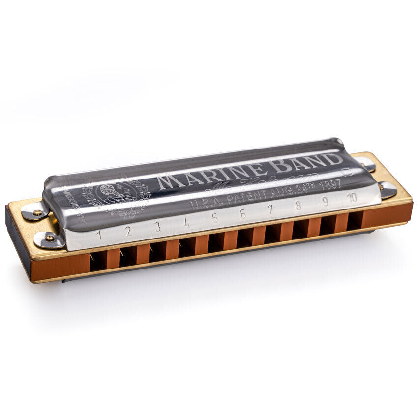 Hohner Marine Band 125th Anniversary Edition Harmonica Key of C, Diatonic, 10 Holes, Pearwood Comb, Vintage Box — view 2