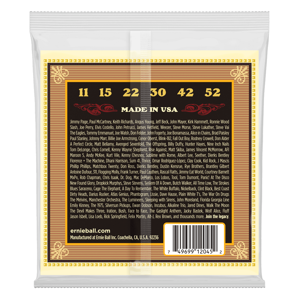 Ernie Ball Earthwood Silk and Steel Soft 80-20 Bronze Acoustic Guitar String, 11-52 Gauge — view 2