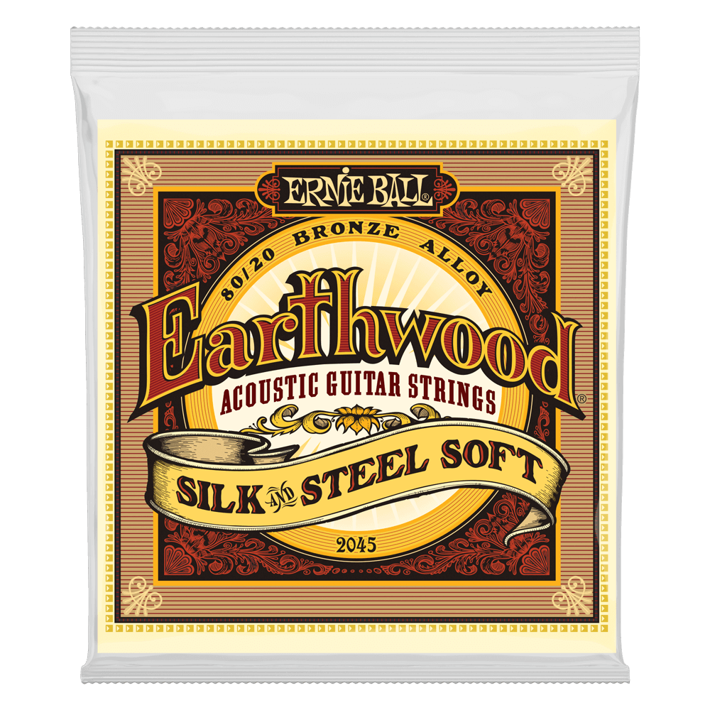 Ernie Ball Earthwood Silk and Steel Soft 80-20 Bronze Acoustic Guitar String, 11-52 Gauge