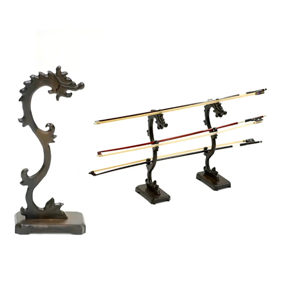 Carbon Fibre Violin Bow Stand with Articulated Carved Dragon