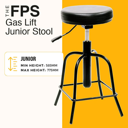 FPS Gas Lift Double Bass Stool - Height Adjustable - Junior Model - Min 58.5cm, Max 77.5cm, Max Weight ~200kg — view 2