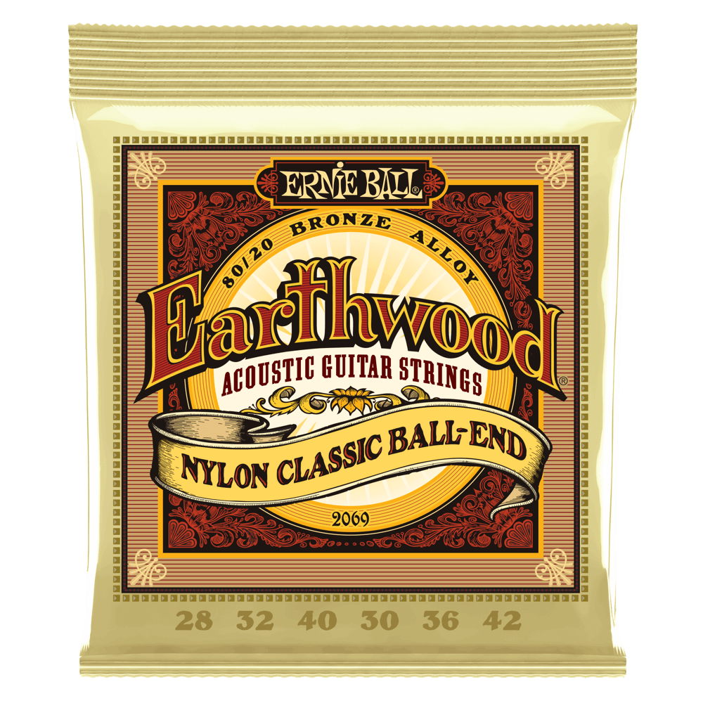Ernie Ball Earthwood 80-20 Bronze Nylon Ball End Guitar Strings (28-42)