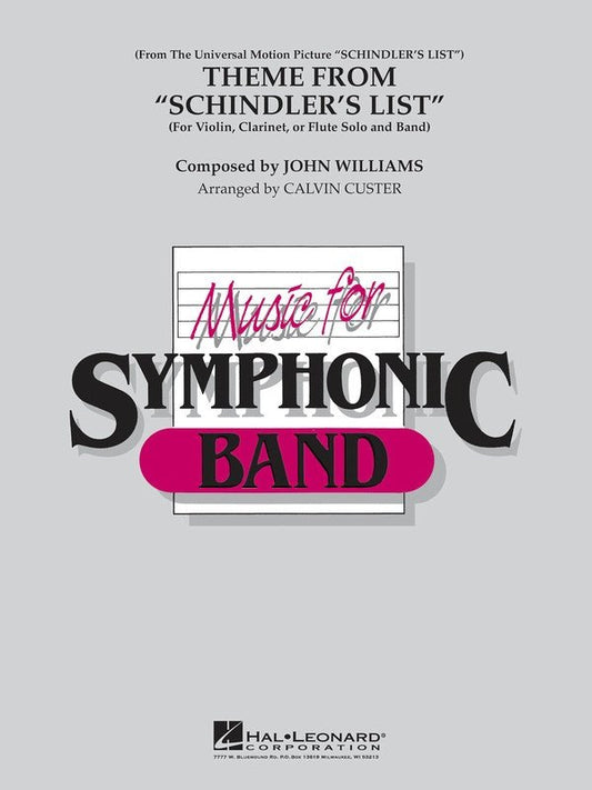 Schindler's List: Violin, Clarinet or Flute Solo — Concert Band Grade 4, Score & Parts (Hal Leonard)