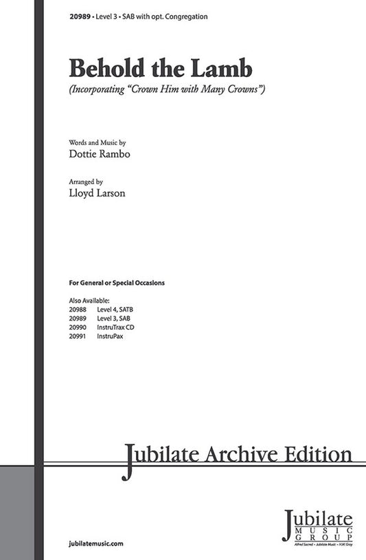 Behold the Lamb SAB with Optional Congregation Choral Sheet Music