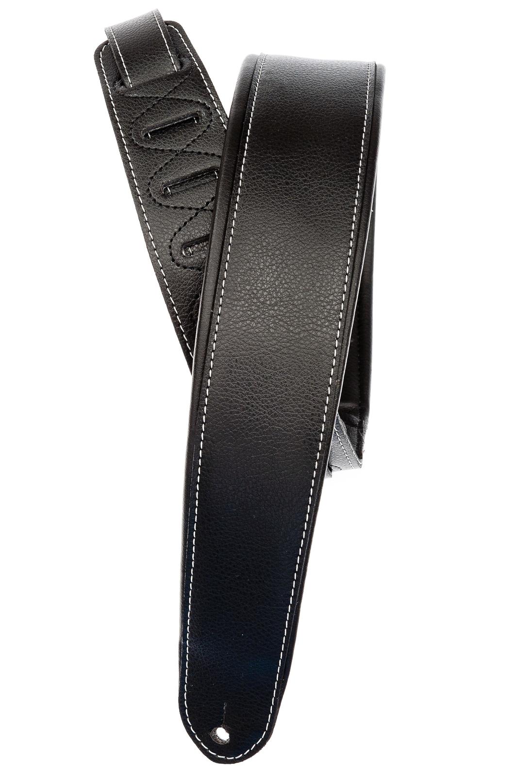 Planet Waves Deluxe Leather Padded Guitar Strap with Contrast Stitch, Black