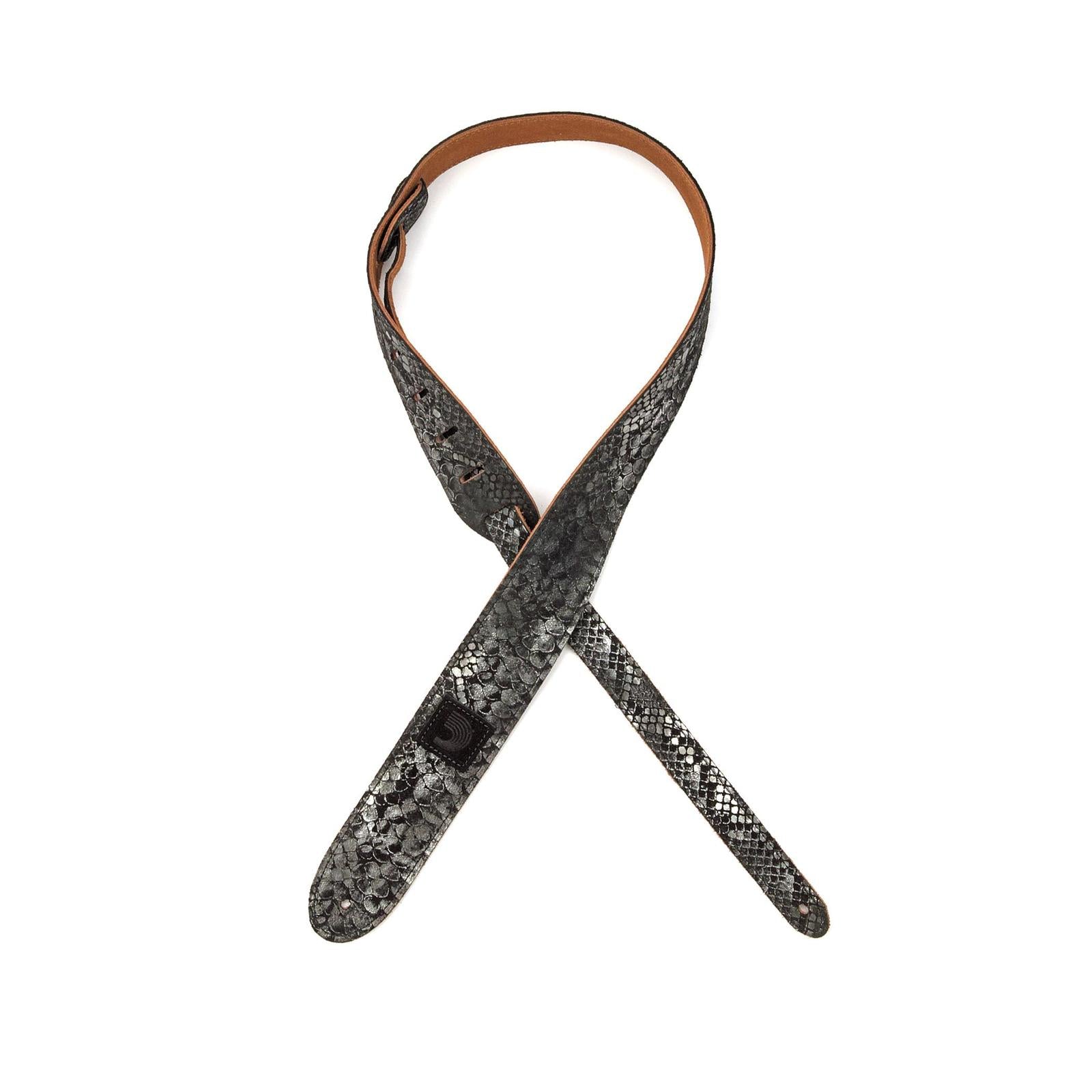 2 Inch Suede with Silver Screened Snakeskin Print