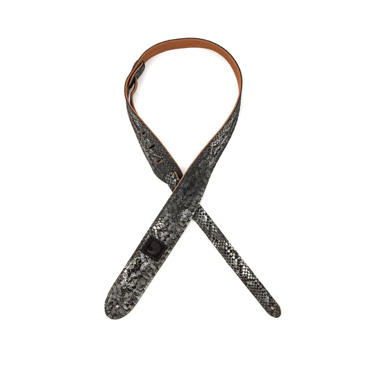 2 Inch Suede with Silver Screened Snakeskin Print