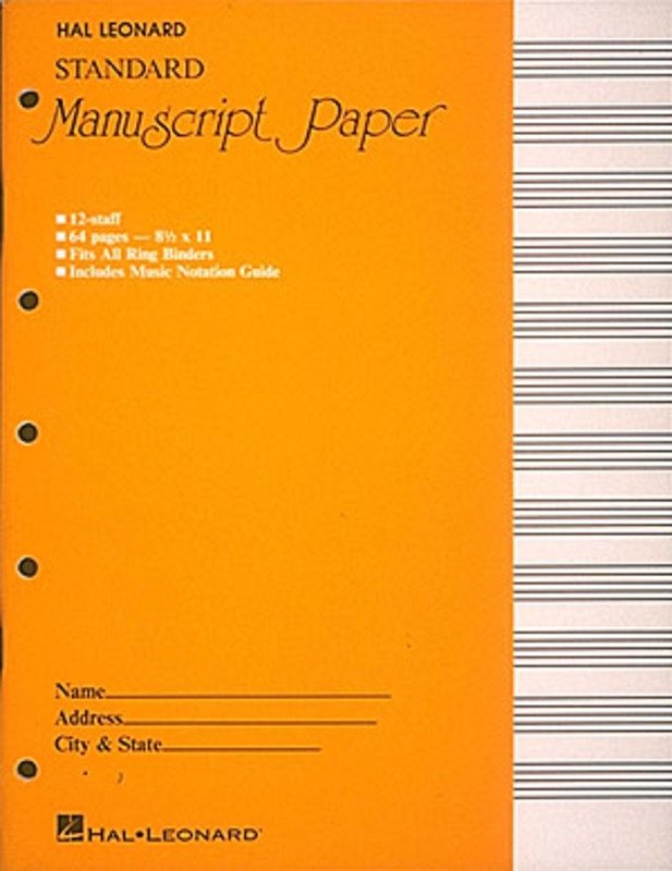 Manuscript Paper Standard 64pp, 12-Stave — Yellow (Hal Leonard)