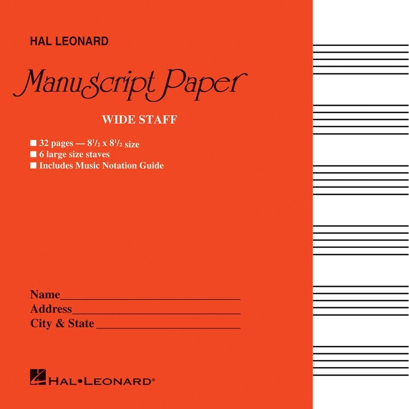 Manuscript Paper Wide Staff 32pg — Red (Hal Leonard)