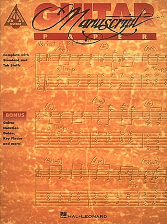 Guitar Manuscript Paper — Recorded Version Format (Hal Leonard)