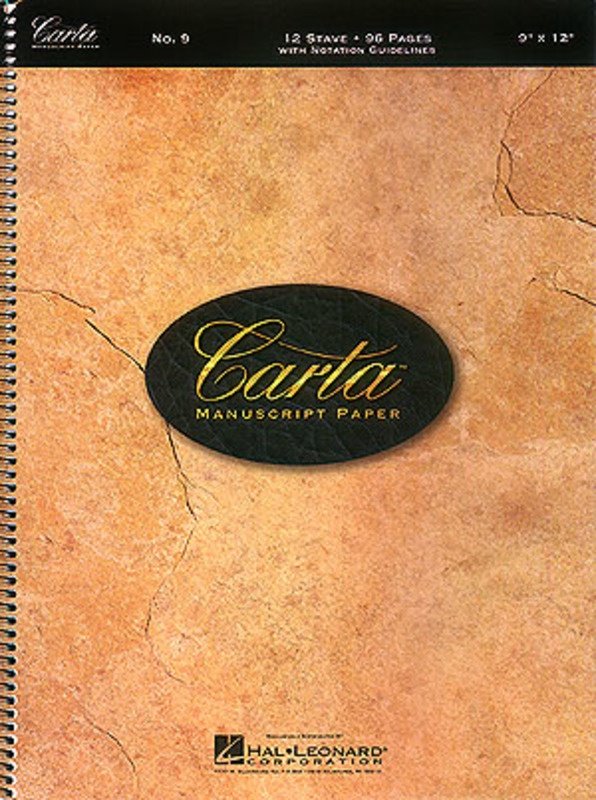 Carta Manuscript Basic 96pg, 12-Stave — Spiral Bound (Hal Leonard)