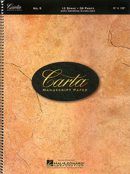 Carta Manuscript Basic 96pg, 12-Stave — Spiral Bound (Hal Leonard)