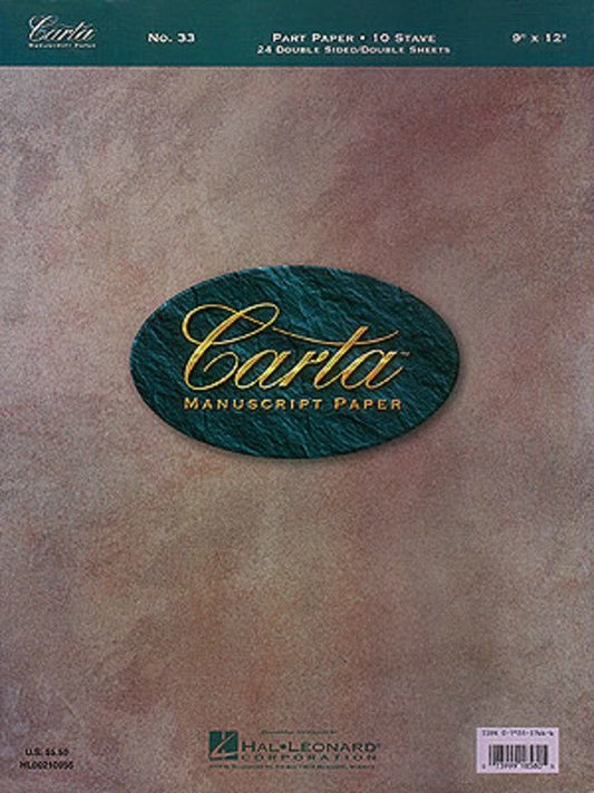 Carta Manuscript — 24 Sheets, 10-Stave Double-Sided (Hal Leonard)
