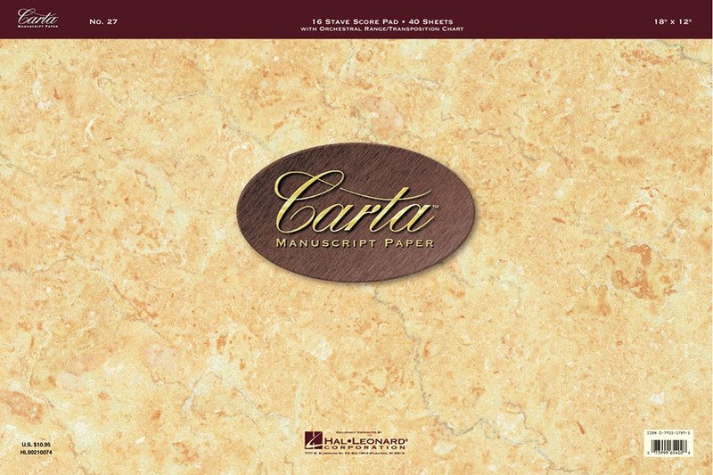 Carta Manuscript No. 27 Pro — 40 Sheets, 16-Stave Score Pad (Hal Leonard)