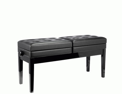 Beale BPB990 Dual Adjustable Duet Piano Bench Black w/ Storage — view 3