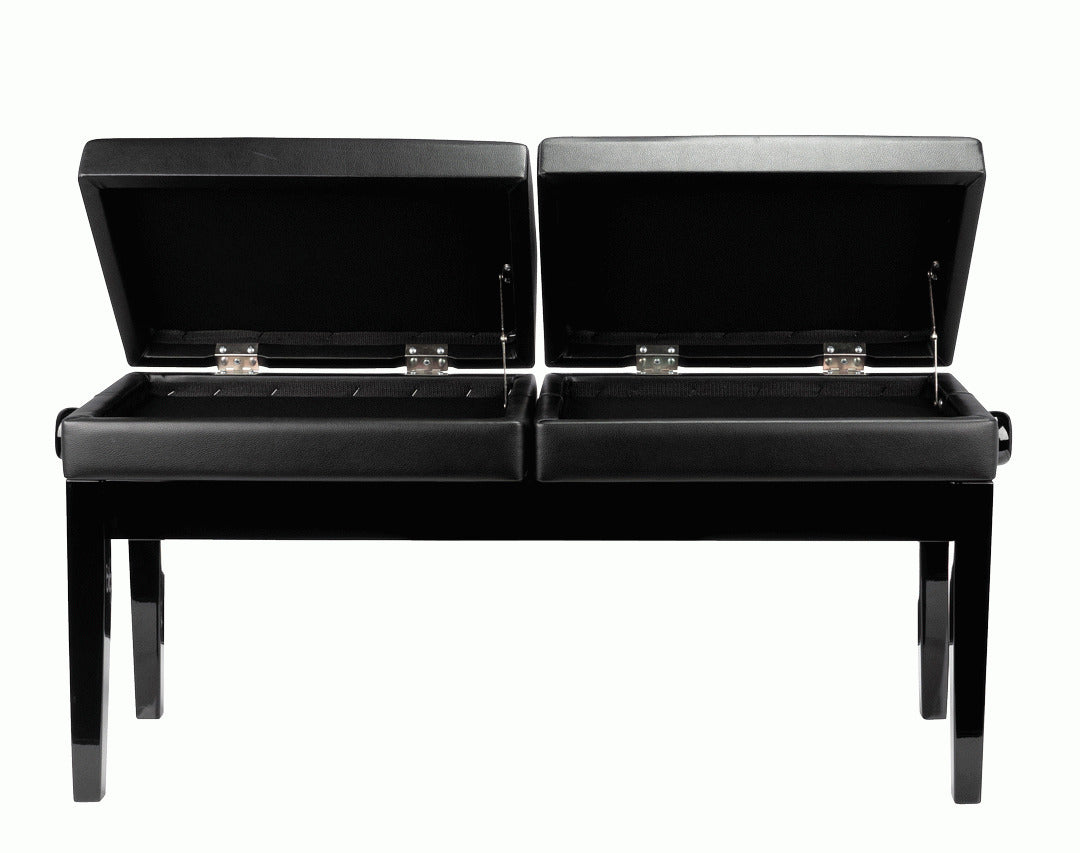 Beale BPB990 Dual Adjustable Duet Piano Bench Black w/ Storage — view 2