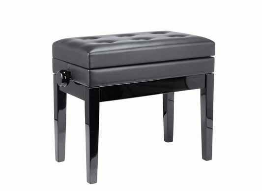 Beale BPB220 Piano Bench Plush Cusion Black w/ Storage