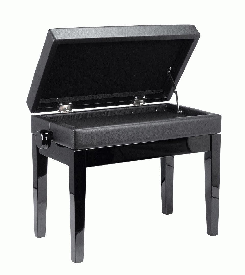 Beale BPB220 Piano Bench Plush Cusion Black w/ Storage — view 2