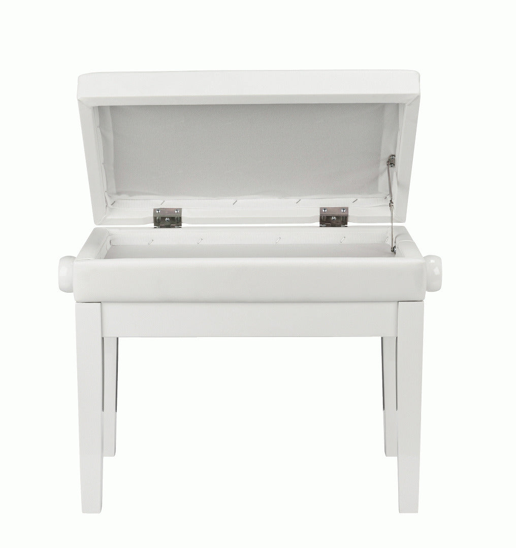 Beale BPB220 Piano Bench Plush Cushion White w/ Storage — view 6