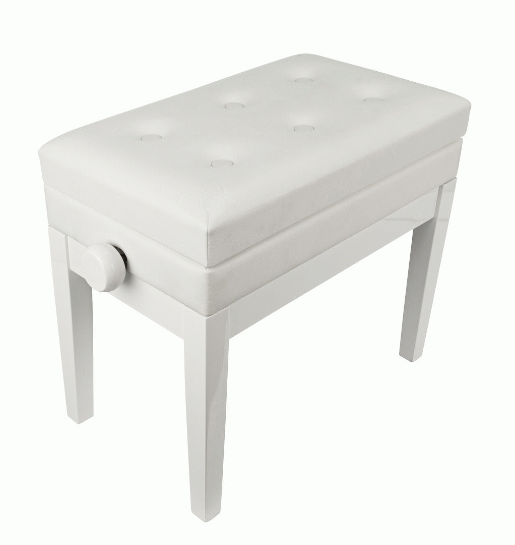Beale BPB220 Piano Bench Plush Cushion White w/ Storage — view 3