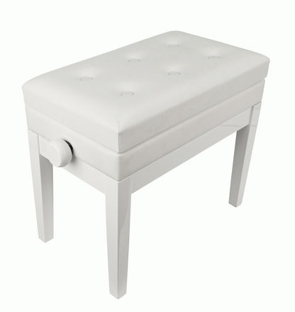 Beale BPB220 Piano Bench Plush Cushion White w/ Storage — view 3
