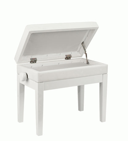 Beale BPB220 Piano Bench Plush Cushion White w/ Storage — view 2