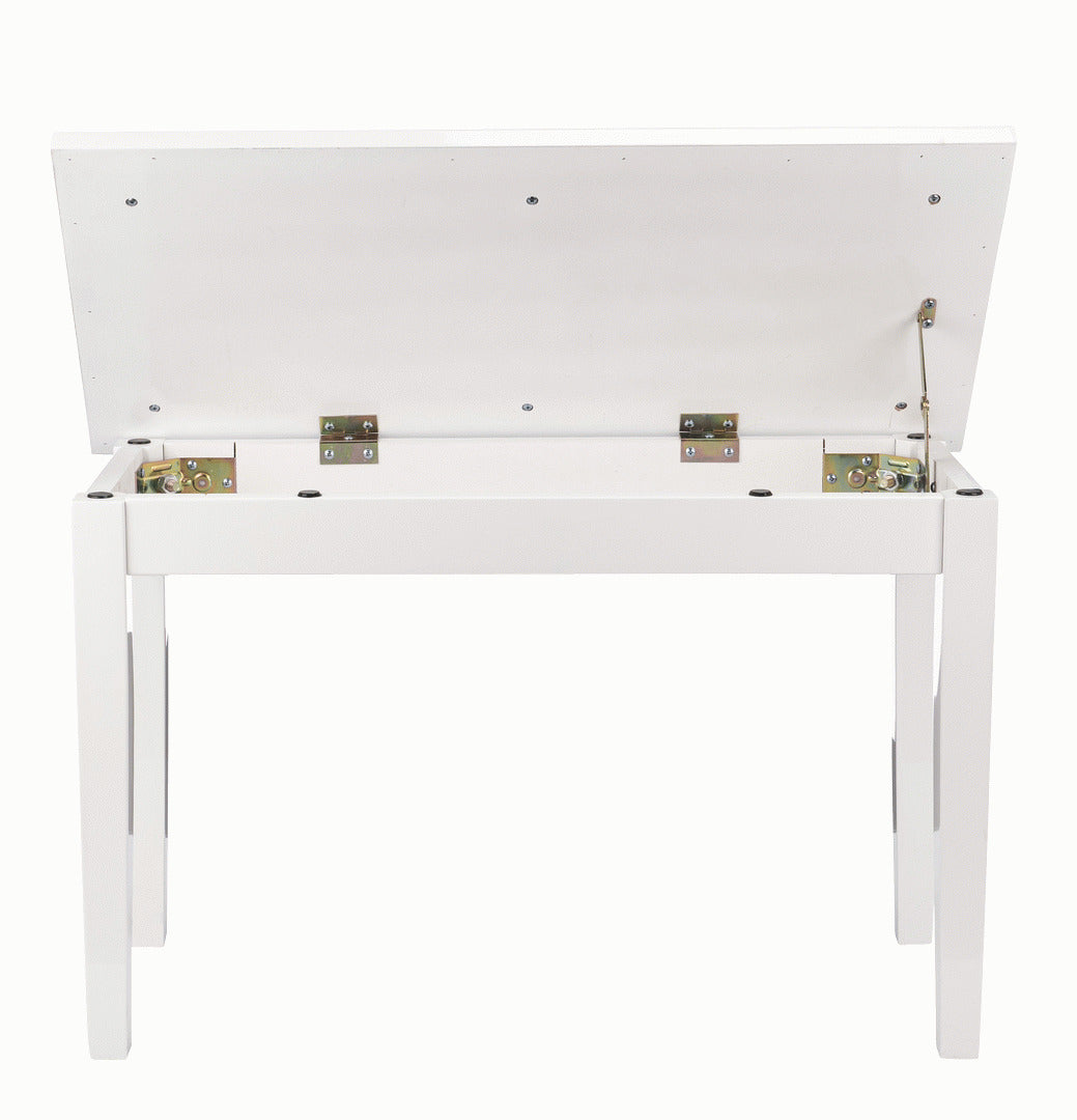 Beale BPB110 Duet Piano Bench White w/ Storage — view 6