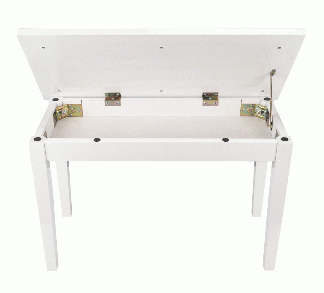 Beale BPB110 Duet Piano Bench White w/ Storage — view 3