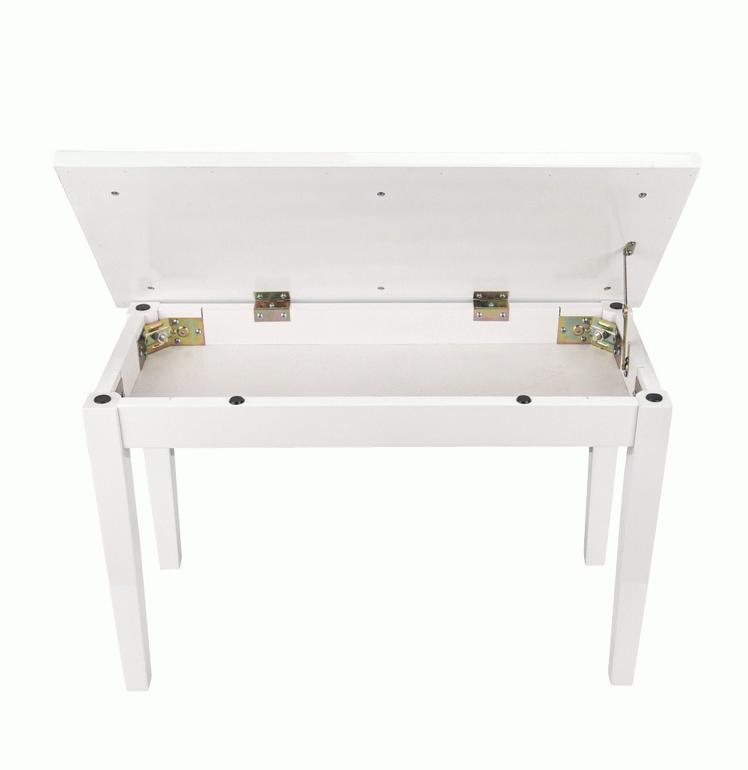 Beale BPB110 Duet Piano Bench White w/ Storage — view 2