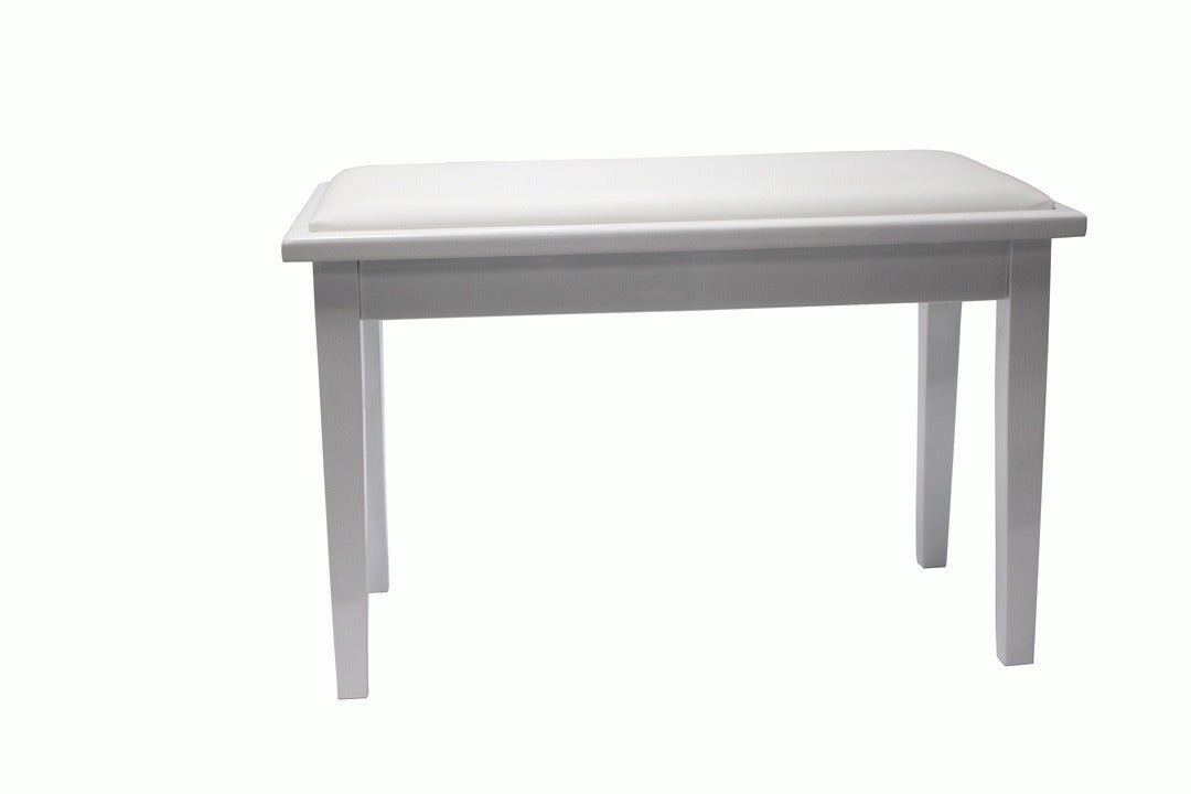 Beale BPB110 Duet Piano Bench White w/ Storage