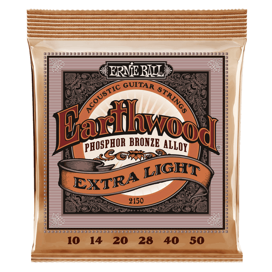 Ernie Ball Earthwood Extra Light Phosphor Bronze Acoustic Guitar Strings, 10-50 Gauge
