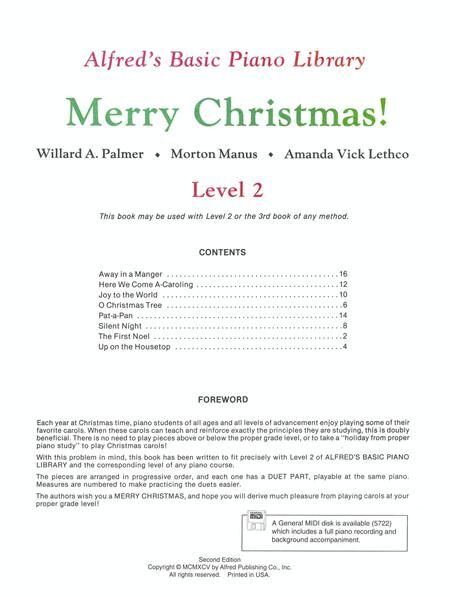 ABPL Merry Christmas! Book 2 - Piano Sheet Music with Graded Carols and Duet Parts — view 2