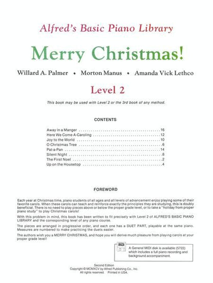 ABPL Merry Christmas! Book 2 - Piano Sheet Music with Graded Carols and Duet Parts — view 2