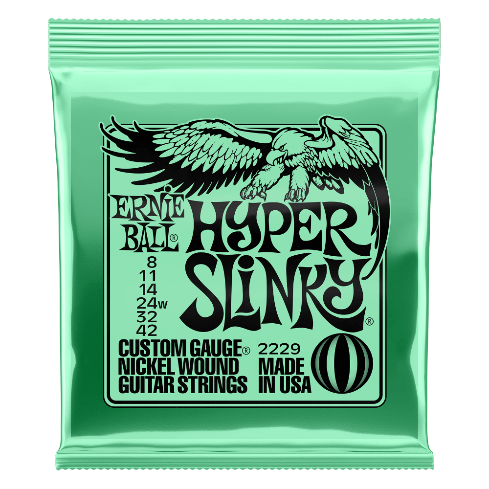 Ernie Ball Hyper Slinky Nickel Wound Electric Guitar Strings 8 - 42 Gauge