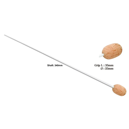 Pickboy FT-150F Fibreglass Baton with Cork Grip - 340mm Length, 7.9g Weight, Clear Safety Case