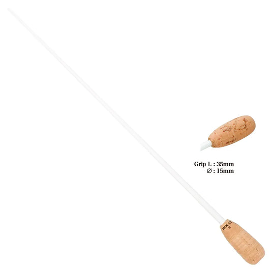 Pickboy FT-150K Fibreglass Baton with Cork Grip - 320mm, White Stem, Lightweight, Supplied in Clear Safety Case
