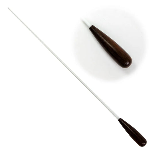 Pickboy FT-250R2 Fibreglass Baton with Rosewood Grip - 400mm, White Plated Shaft, Lightweight, Includes Clear Safety Case