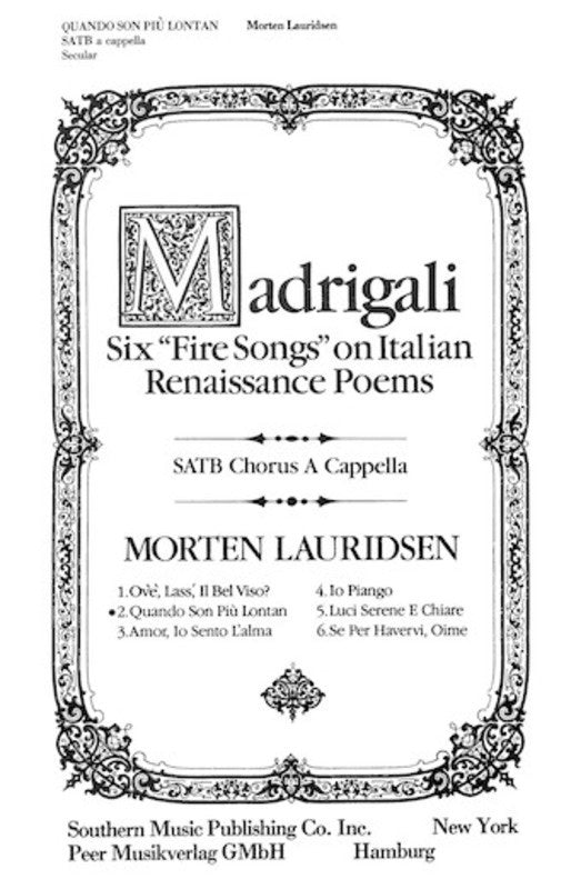Quando Son Piu Lontan SATB A Cappella