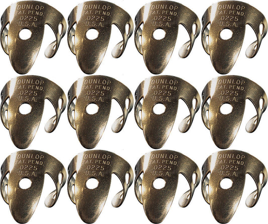 12 x Jim Dunlop Brass .0225 IN Fingerpicks 37R Finger Picks, Guitar, Banjo