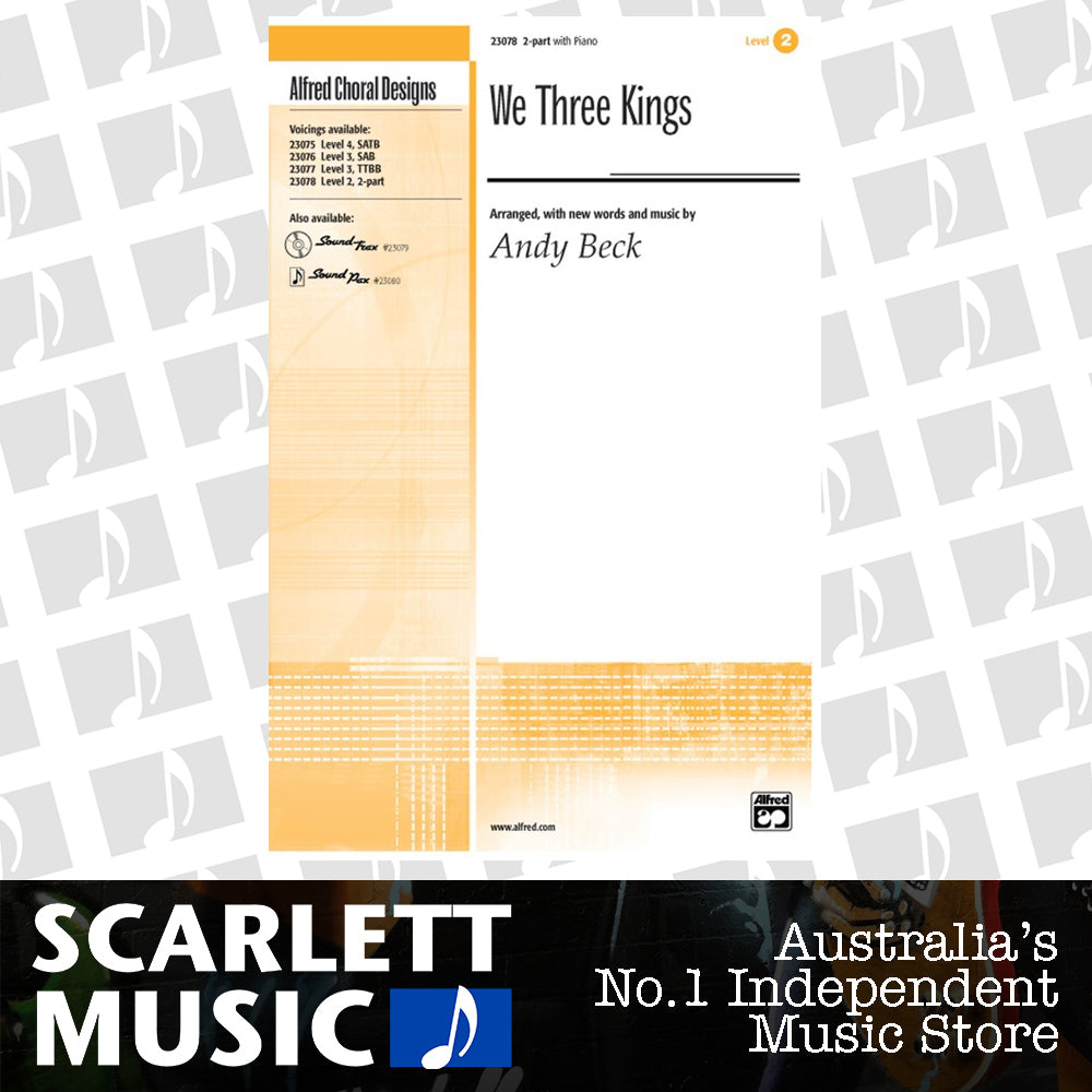 We Three Kings Piano Sheet Music Level 2 2-Part — view 2