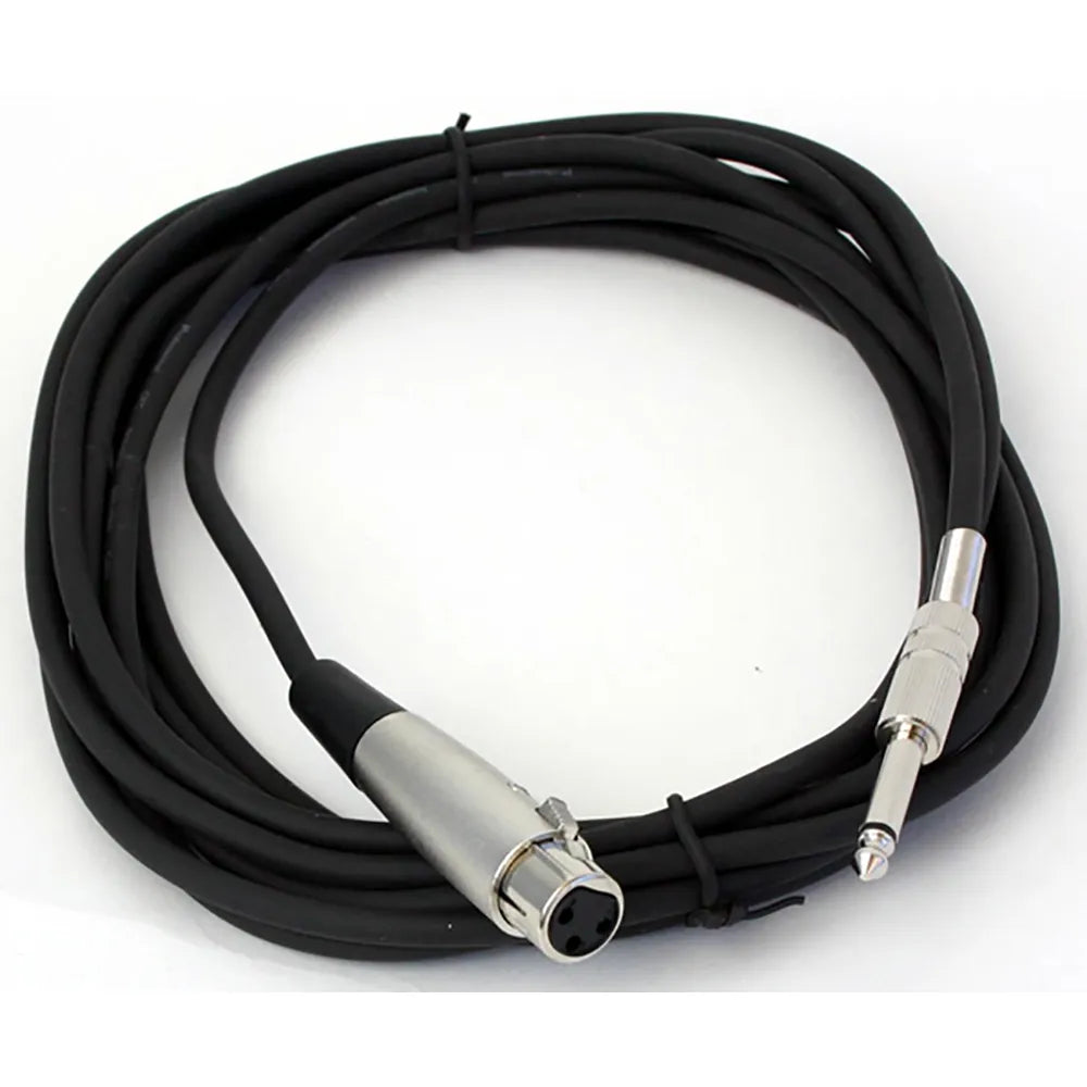 Mic Cable XLR Female to Jack 17ft 5.8mm with Noise Reducing Carbon PVC Shield