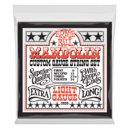 Ernie Ball Light Loop End Stainless Steel Mandolin Guitar Strings, 9-34 Gauge