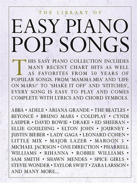 Library of Easy Piano Pop Songs - 288 Pages, Easy Piano Arrangements with Lyrics and Chord Symbols