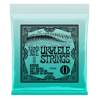 Ernie Ball 2326 Ukulele Ukulele Strings Concert/Soprano Black Nylon w/ Ball Ends