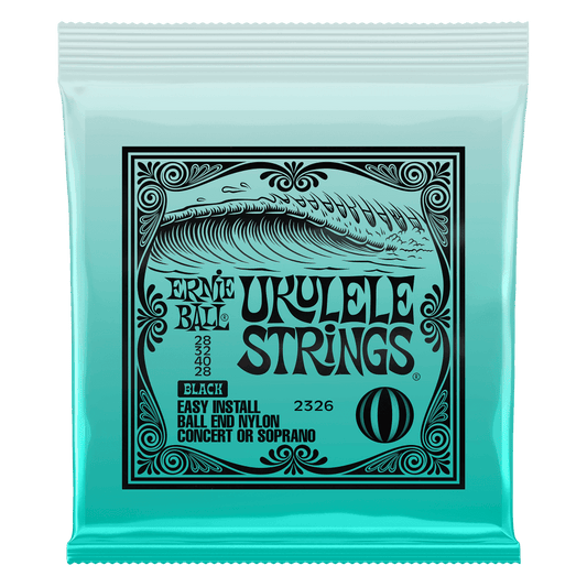 Ernie Ball 2326 Ukulele Ukulele Strings Concert/Soprano Black Nylon w/ Ball Ends