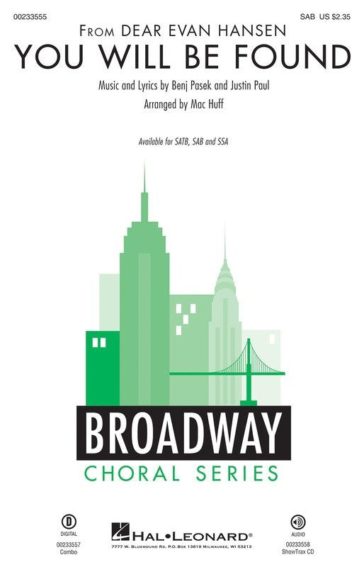 You Will Be Found — SAB Choral (Hal Leonard / Broadway Choral Series)