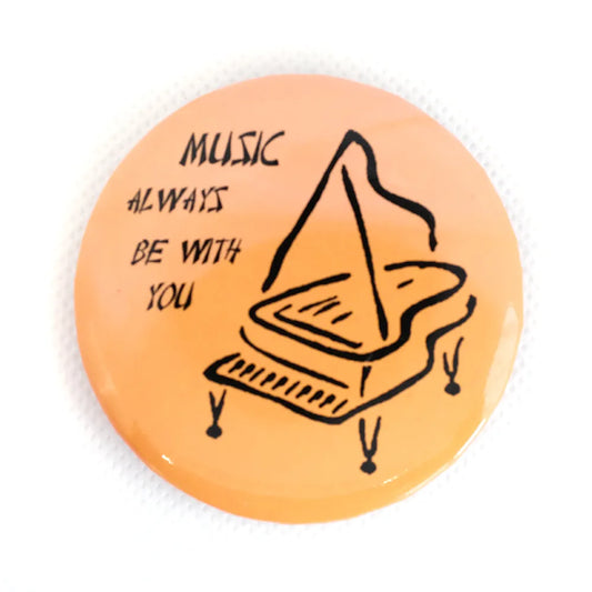 Yellow Badge with Piano Design
